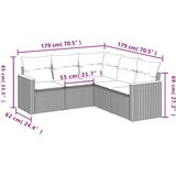  5-dijelni set vrtnih sofa s jastucima bež od poliratana | shoptok.hr
