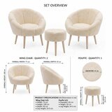 Atelier Del Sofa Set stolica i taburea, 3 dijela, krem | Eponuda.ba