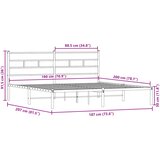 Metalni okvir kreveta bez madraca boja hrasta 180x200 cm | shoptok.hr