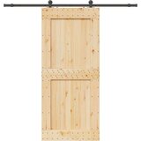 vidaXL Drsna vrata s kompletom vodil 100x210 cm trdna borovina | Shoptok.si