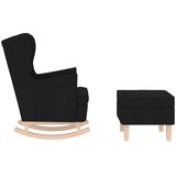  Stolica za ljuljanje od tkanine s osloncem za noge crna | shoptok.hr