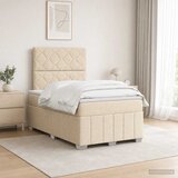  LED okvir za krevet s madracem Krem 120 x 190 cm Tkanina | shoptok.hr