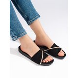 SHELOVET Black flip-flops with gold ornament | Shoptok.si