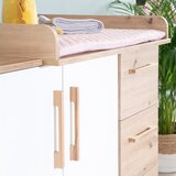 Roba Bela/v naravni barvi otroška komoda v hrastovem dekorju s previjalnim pultom 118x103x79 cm Lion – | Shoptok.si