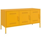 Maison Chic TV omarica - TV stojalo - Televizijska omarica gorčično rumena 100,5x39x50,5 cm jeklo, (21699377) Cene