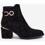 Boto Insulated women's ankle boots with golden details on heel black Dorisse | Shoptok.si