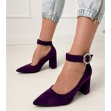 D/CEO Purple block heel pumps with buckle and rhinestones Vellus | Shoptok.si