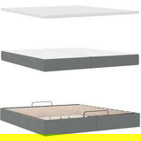 vidaXL Otomanski okvir kreveta s madracima tamnosivi 200x200cm tkanine | shoptok.hr