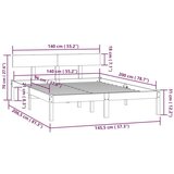  Okvir za krevet od masivne borovine 140 x 200 cm | shoptok.hr