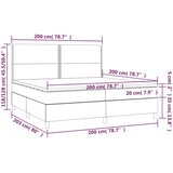 vidaXL Krevet box spring s madracem LED crni 200x200 cm od tkanine | shoptok.hr