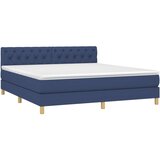 Krevet box spring s madracem LED plavi 160x200 cm od tkanine | Eponuda.com