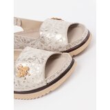 GOODIN Light beige platform sandals with pin | Shoptok.si