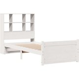 vidaXL Krevet s regalom za knjige bez madraca bijeli 90x190cm borovina | shoptok.hr