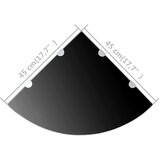  Kutne police s nosačima 2 kom staklene crne 45 x 45 cm | shoptok.hr