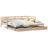 vidaXL Izvlečna dnevna postelja s predali 90x200 cm trdna borovina | Shoptok.si