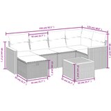  7-dijelni set vrtnih sofa od poliratana s jastucima crni | shoptok.hr