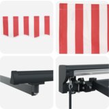  Skrovita tenda Crvena i bijela pruga 350x250 cm | shoptok.hr