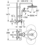 Grohe 269882431 vitalio start 250 termostatska armatura za kad s tuš setom | Shoptok.si
