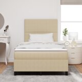  Krevet s box spring sustavom madracem i LED svjetlom bež 120 x 190 cm kordura tkanina | shoptok.hr