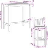  bar set 5 pcs Neprerađeno Čvrsto teak drvo | Eponuda.ba