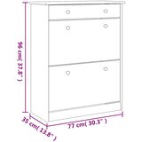 Ormarić za cipele ALTA bijeli 77x35x96 cm od masivne borovine | shoptok.hr