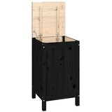  Kutija za rublje crna 44 x 44 x 76 cm od masivne borovine | shoptok.hr