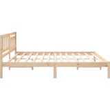 vidaXL konstrukcija postelje rjava 200 x 200 cm masivno borovo les | Shoptok.si