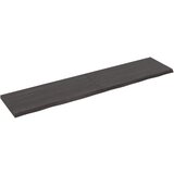 vidaXL Stenska polica temno siva 180x40x4 cm obdelana trdna hrastovina | Shoptok.si