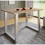 MID.YOU JEDILNA MIZA, srebrne barve, hrast sonoma | Shoptok.si