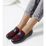 Gemre Black and Burgundy Women's Loafers Kolk | shoptok.hr