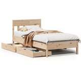 Maison Chic Posteljni okvir - Enojna postelja - Postelja za odrasle brez vzmetnice 75x190 cm trdna borovina-J11078, (21761138) | Shoptok.si