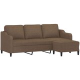 vidaXL Trosjed s tabureom smeđi 180 cm od tkanine | shoptok.hr