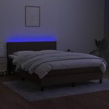  box spring s madracem LED tamnosmeđi 140x190 cm tkanina | shoptok.hr