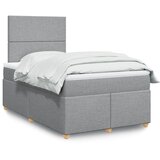 Maison Chic Box spring postelja - Vzmetna postelja z vzmetnico svetlo siva 120x200 cm blago SL4511, (21902609) | Shoptok.si