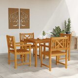  Vrtni set za objed 5 kom. Smeđa Čvrsto drvo akacije 85 x 85 x 74 cm | Shoptok.si
