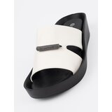 GOODIN White and black flip-flops on a low wedge | ePonuda.com
