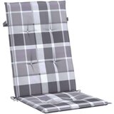 vidaXL Blazine za vrtne stole 4 kosi siv karo vzorec 120x50x3 cm | Shoptok.si