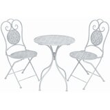  3-dijelni bistro set čelični sivo bijeli Cijene