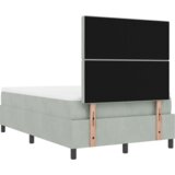 vidaXL Krevet s kutijom s madracem i klupom Svjetlosiva 120x190 cm Baršun | shoptok.hr