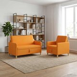  Set sofe s pohranom 2 pcs Tamno žuta Poliester | shoptok.hr