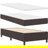  Posteljni okvir z vzmetnico Temno rjav Tkanina 90 x 200 cm, (22067096) | Shoptok.si