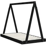  Okvir za dječji krevet crni 80 x 160 cm od masivne borovine | Eponuda.com