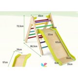  Plezalo s toboganom, plezalni trikotnik iz lesa, dim. 86,5 x 48 x 73,5 cm, pisan | Shoptok.si