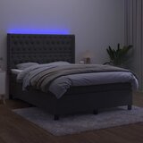  box spring s madracem LED tamnosivi 140x200 cm baršun | shoptok.hr
