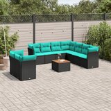  11-dijelni set vrtnih sofa od poliratana s jastucima crni Crna 62 x 62 x 69 cm | shoptok.hr