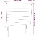  Uzglavlje s ušima ružičasto 103x23x118/128 cm baršunasto | shoptok.hr