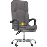  Masažni pisarniški stol sivo umetno usnje, (20669320) | Shoptok.si