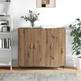 vidaXL s pohranom s vratima Smeđa 90 x 34 x 80 cm Konstruirano drvo | shoptok.hr