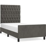  Posteljni okvir z vzglavjem temno siv 90x190 cm žamet, (20788218) | Shoptok.si