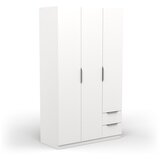 Gent garderobna omara Ghost, iverna plošča, bela, 120x51x203 cm | Shoptok.si